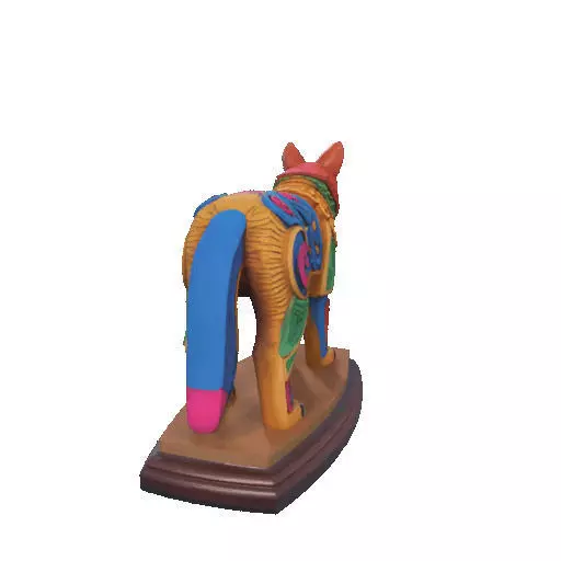 2274  Color 3D Model of a Totem Style Wolf on a Pedestal 3D print model_12