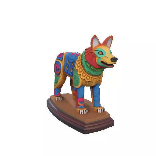 2274  Color 3D Model of a Totem Style Wolf on a Pedestal 3D print model_31