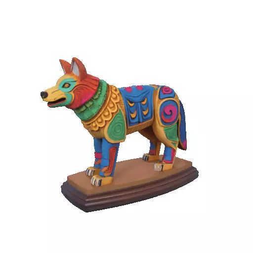 2274  Color 3D Model of a Totem Style Wolf on a Pedestal 3D print model_24