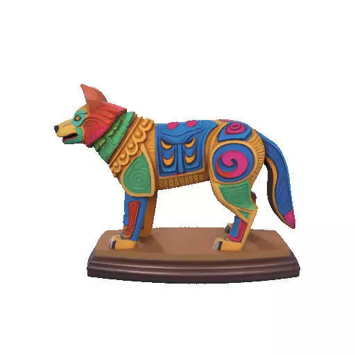 2274  Color 3D Model of a Totem Style Wolf on a Pedestal 3D print model_21