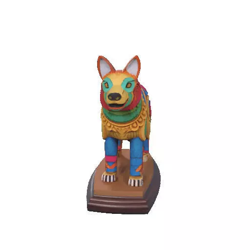 2274  Color 3D Model of a Totem Style Wolf on a Pedestal 3D print model_28