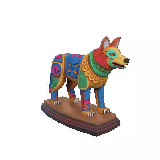 2274  Color 3D Model of a Totem Style Wolf on a Pedestal 3D print model_32