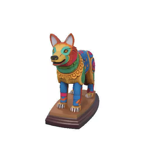 2274  Color 3D Model of a Totem Style Wolf on a Pedestal 3D print model_27
