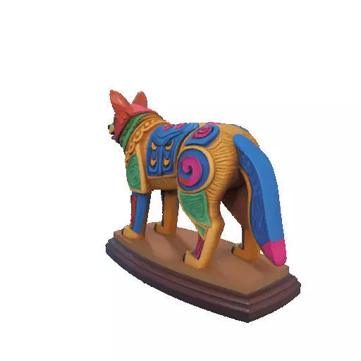 2274  Color 3D Model of a Totem Style Wolf on a Pedestal 3D print model_17