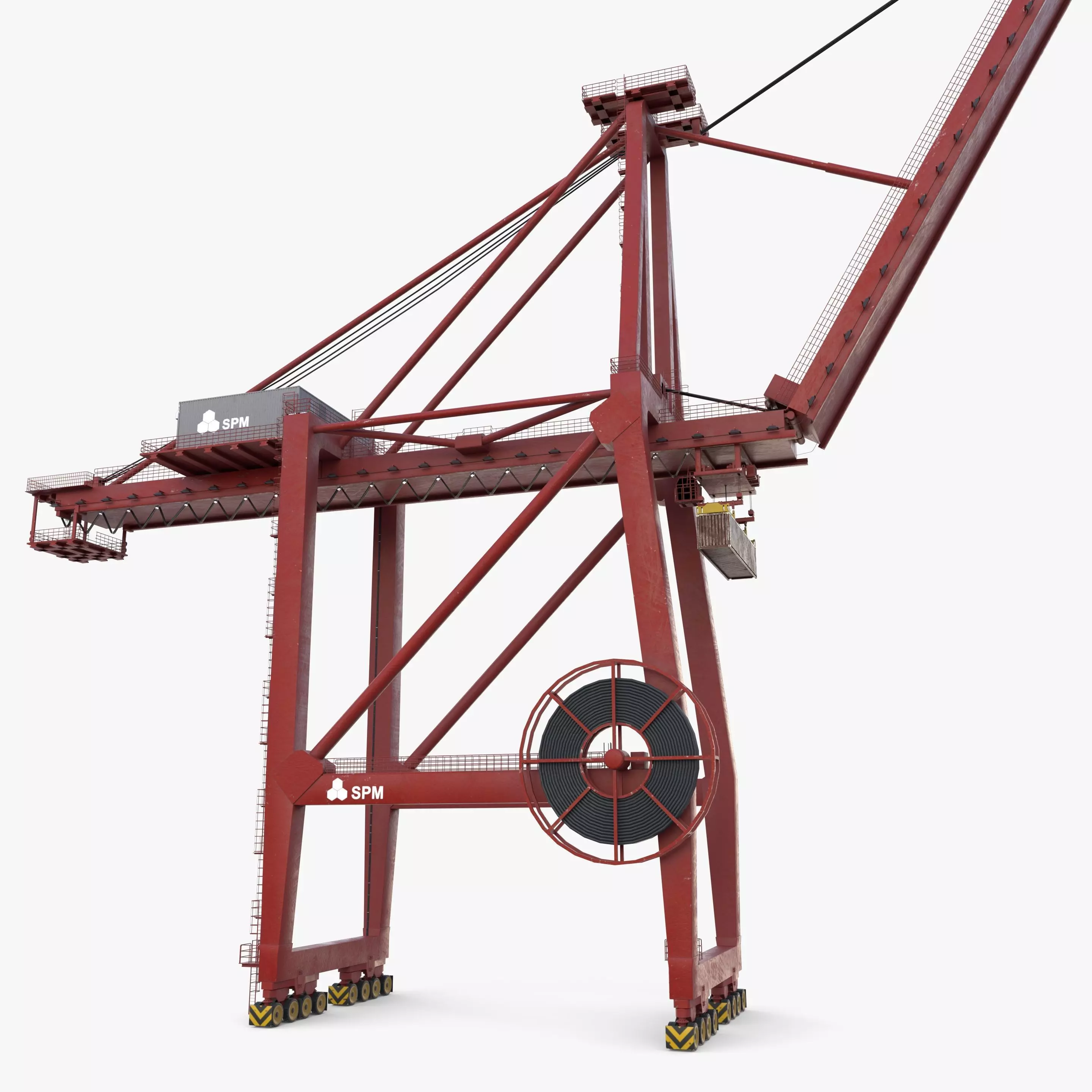 Container Port Crane V5 3D model_11