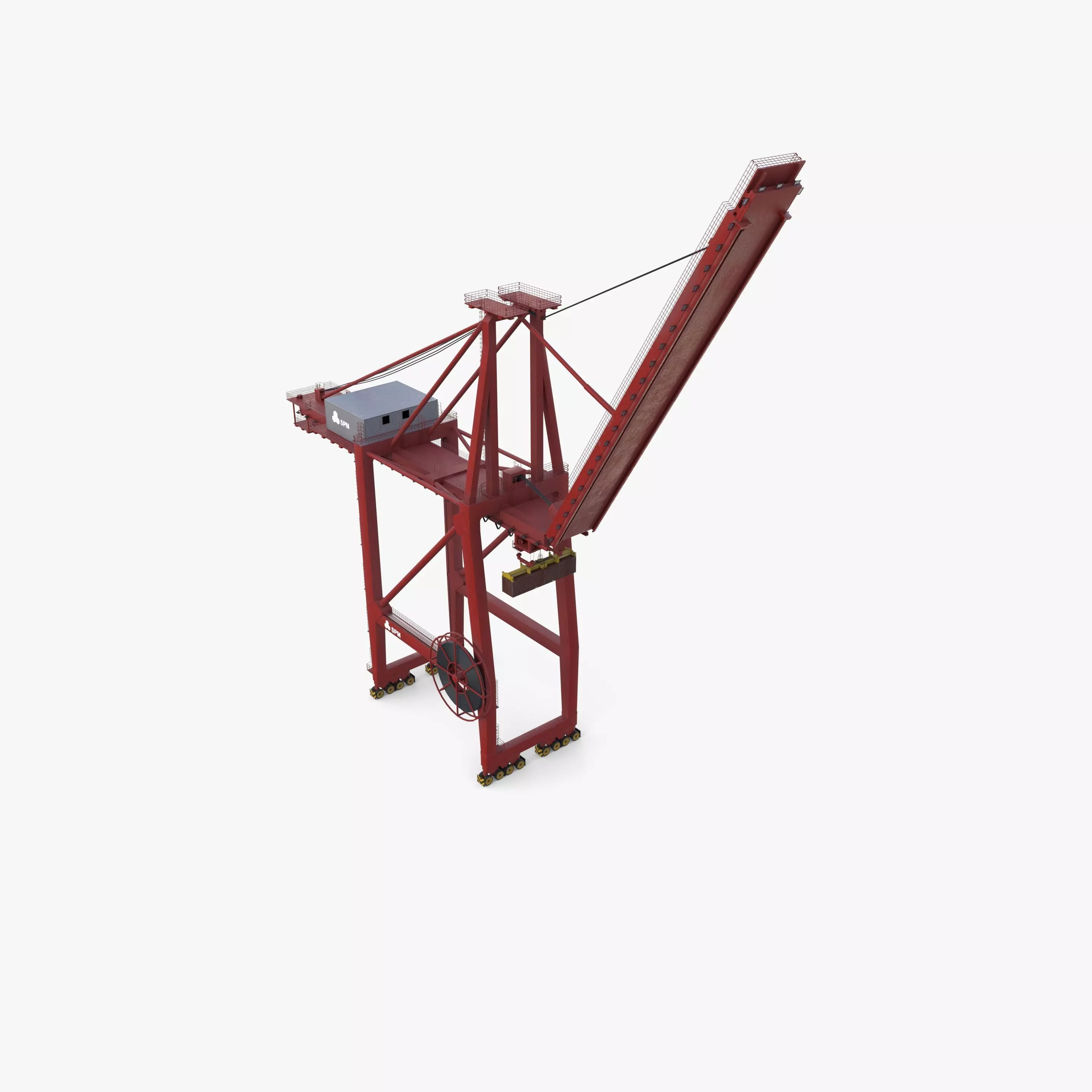 Container Port Crane V5 3D model_6