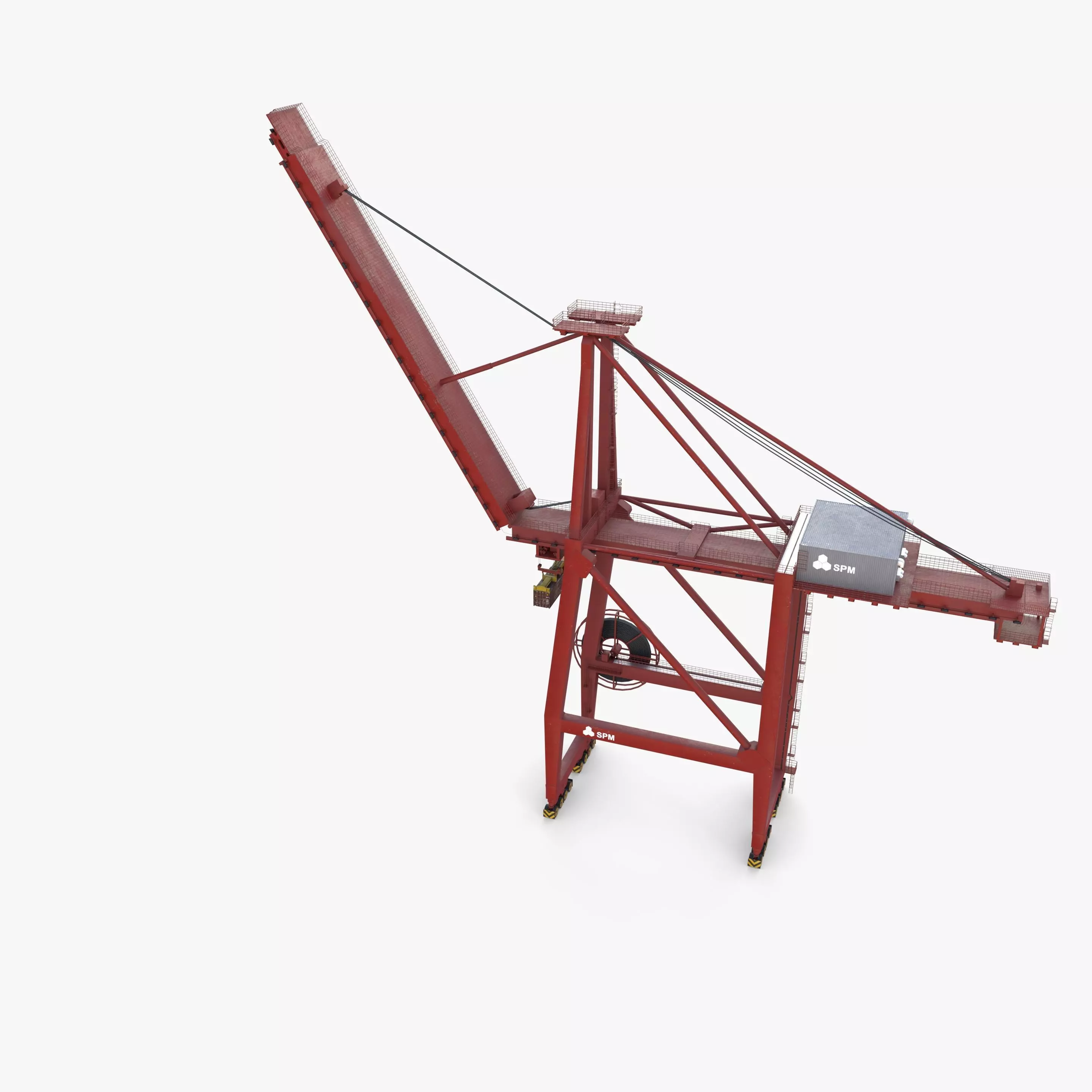 Container Port Crane V5 3D model_9