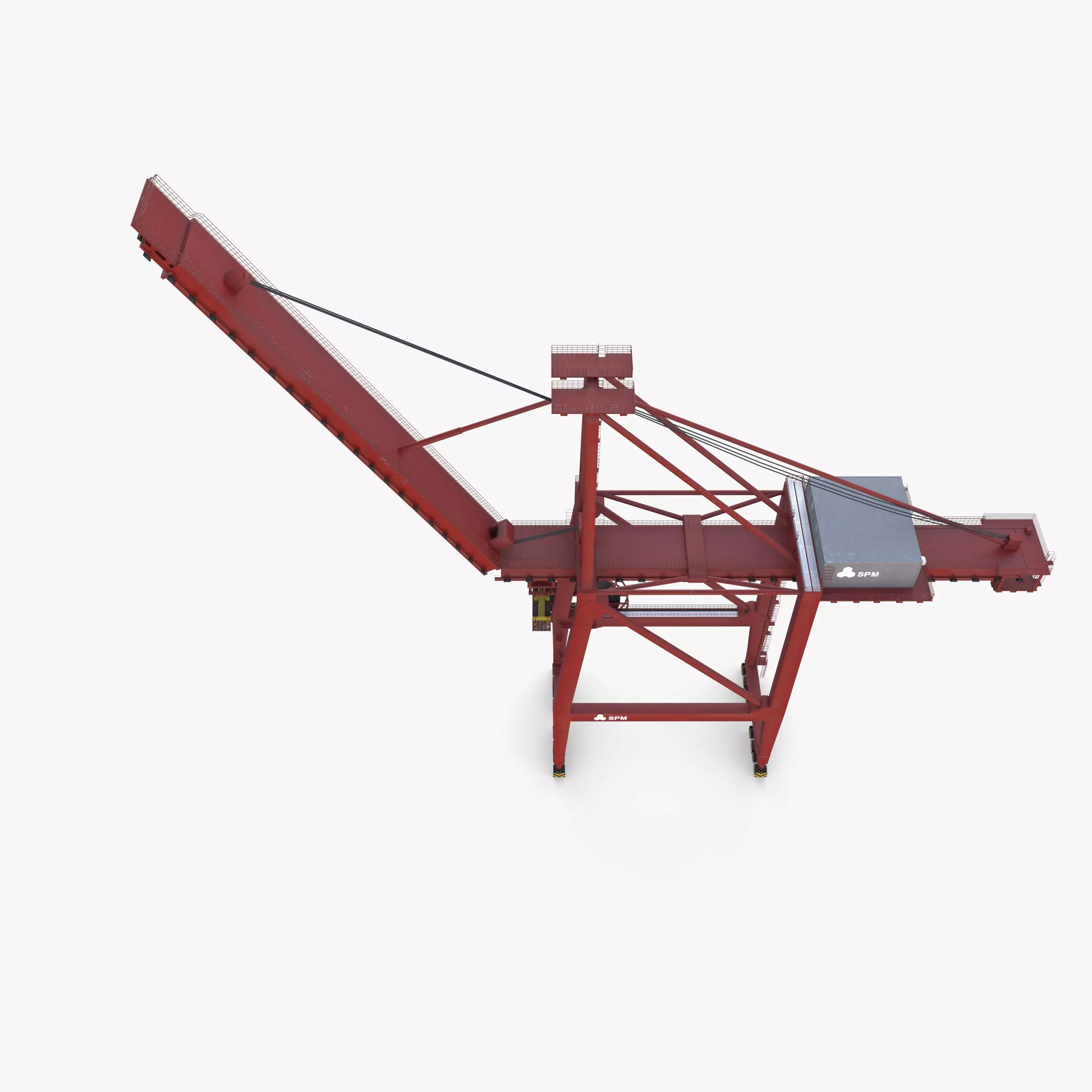 Container Port Crane V5 3D model_12