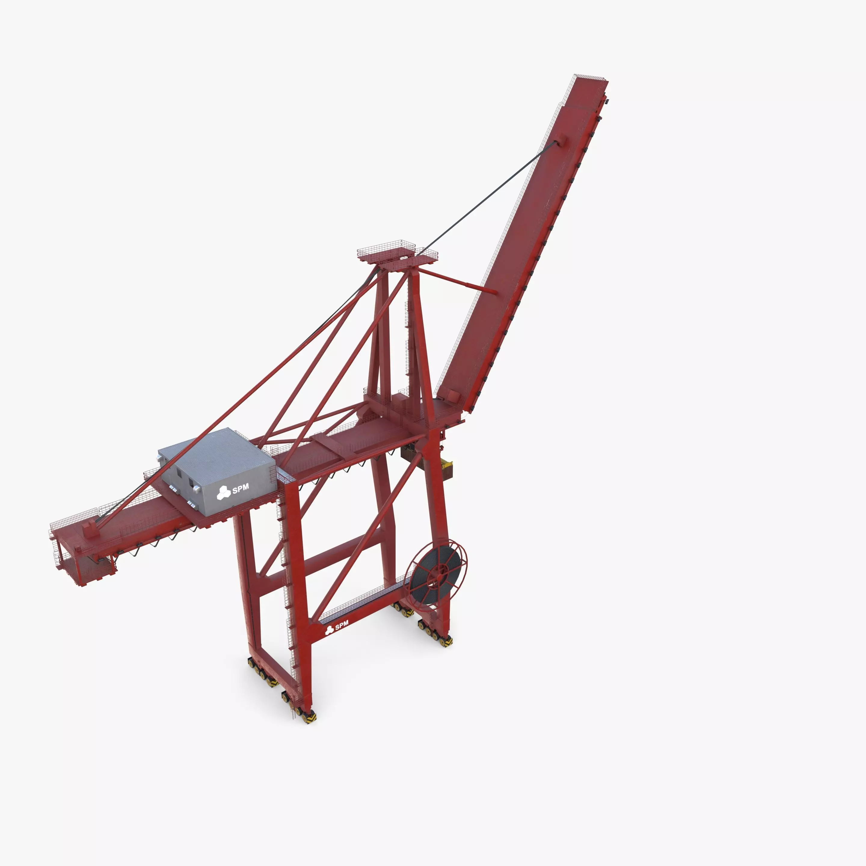 Container Port Crane V5 3D model_4