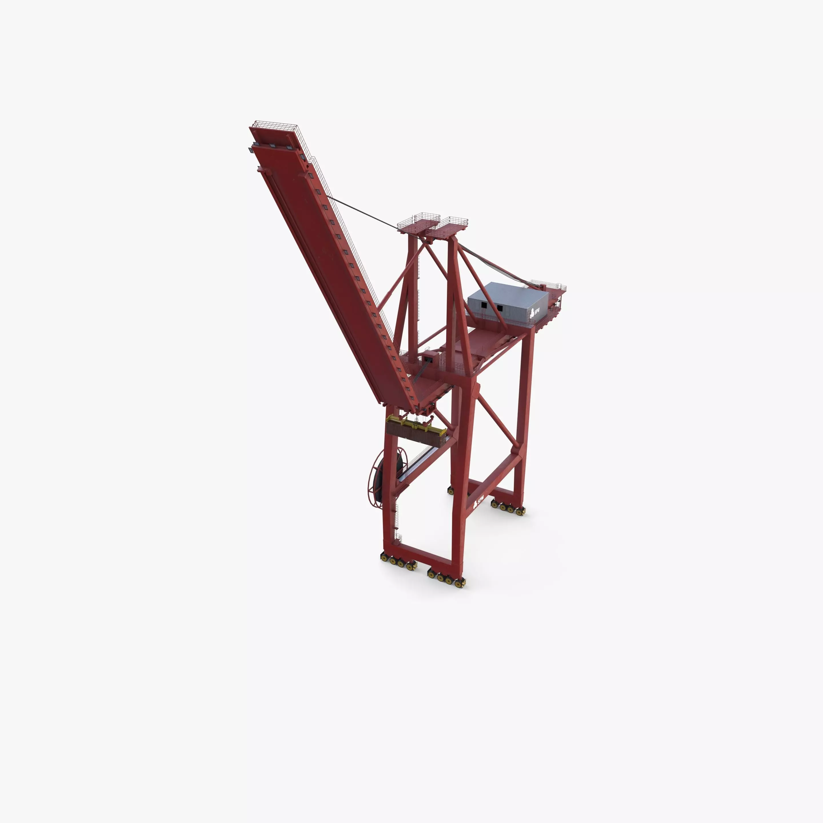 Container Port Crane V5 3D model_7