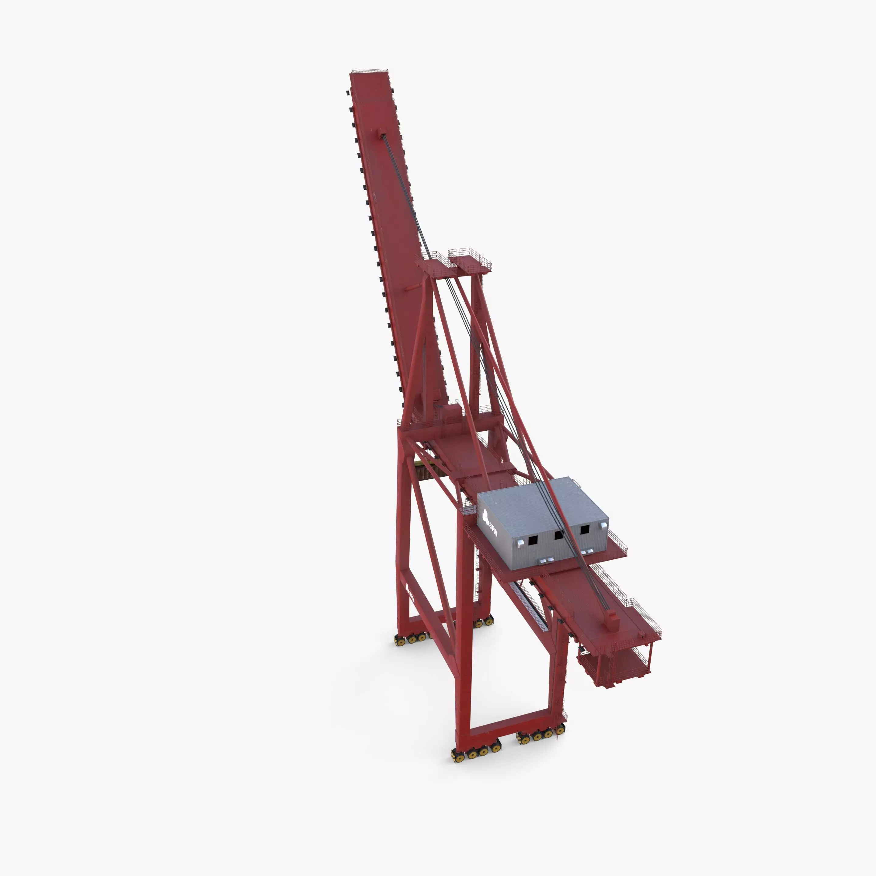 Container Port Crane V5 3D model_2