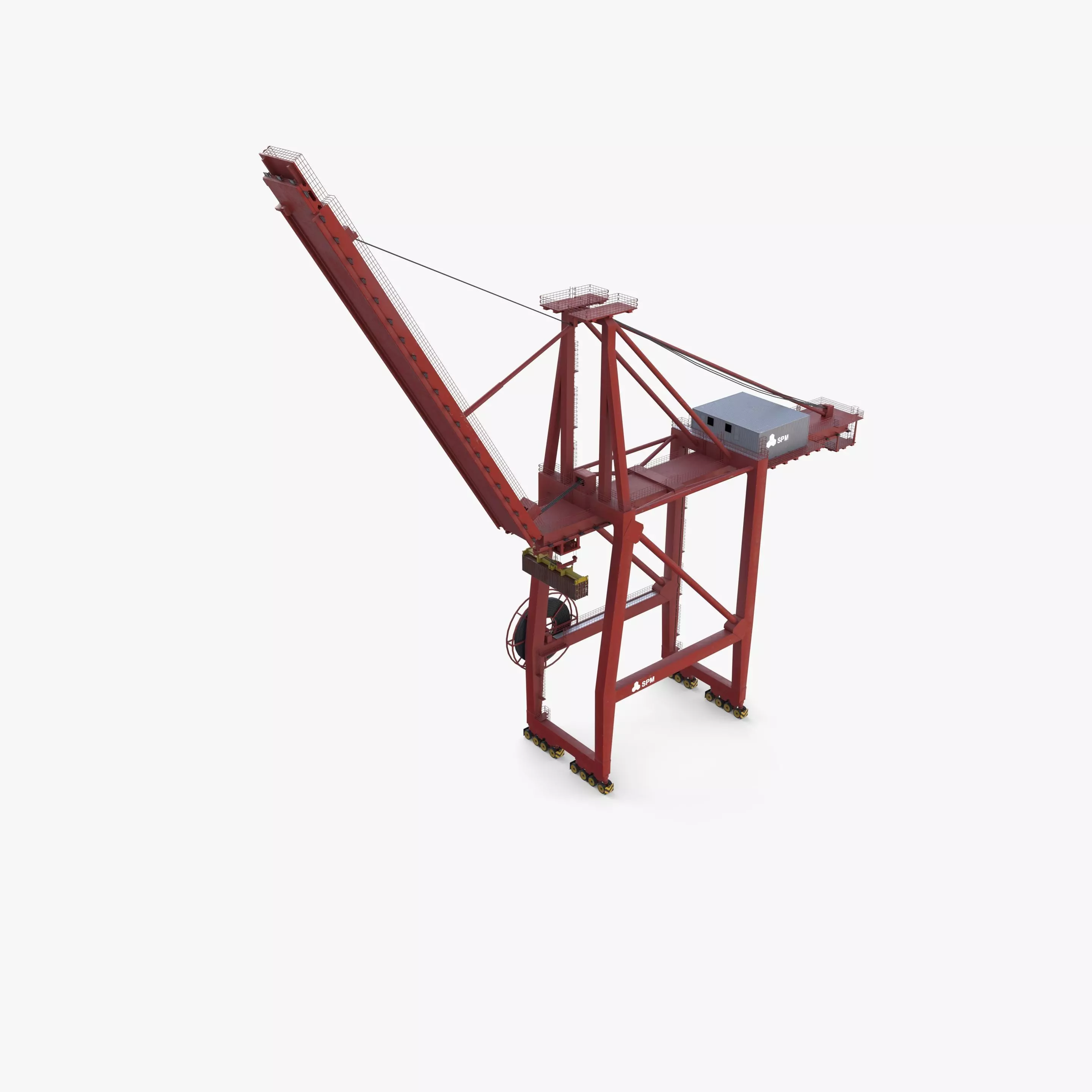 Container Port Crane V5 3D model_8