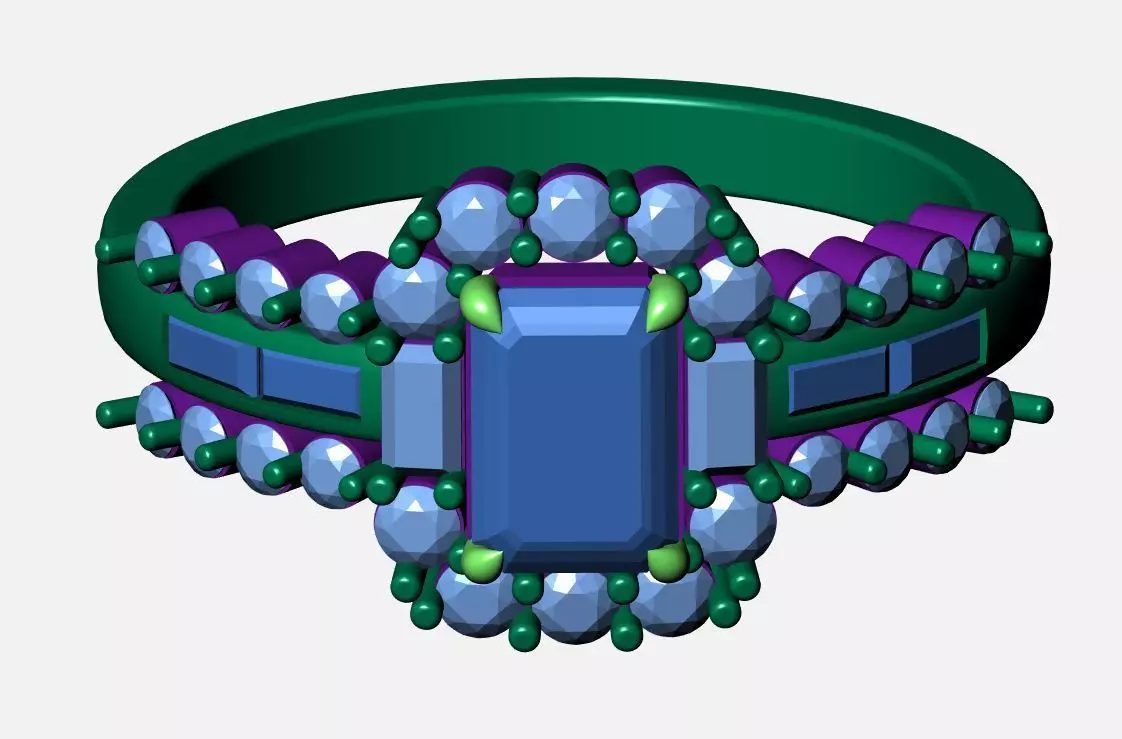 Solitaire Ring 3D print model_10