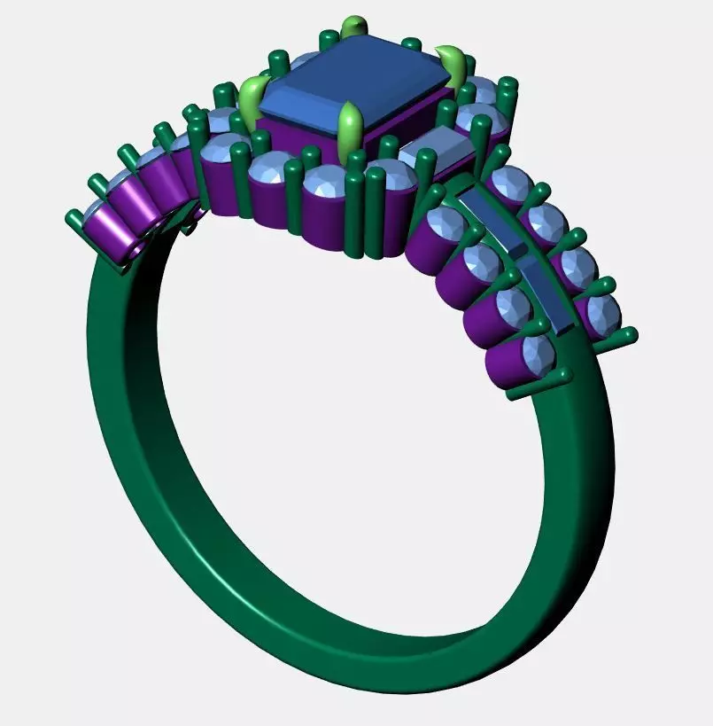 Solitaire Ring 3D print model_7