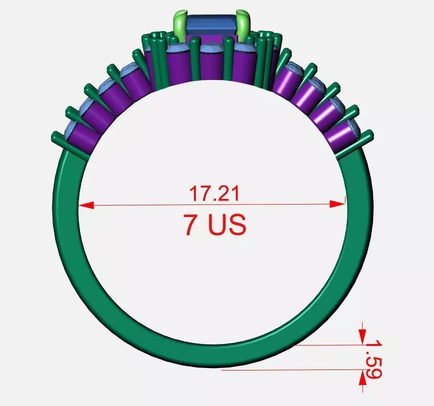 Solitaire Ring 3D print model_11