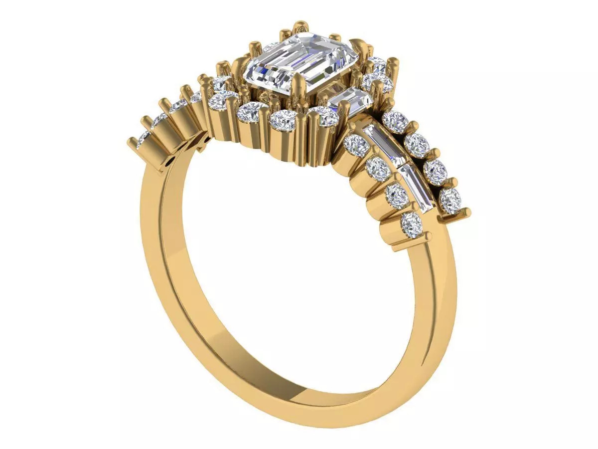 Solitaire Ring 3D print model_1