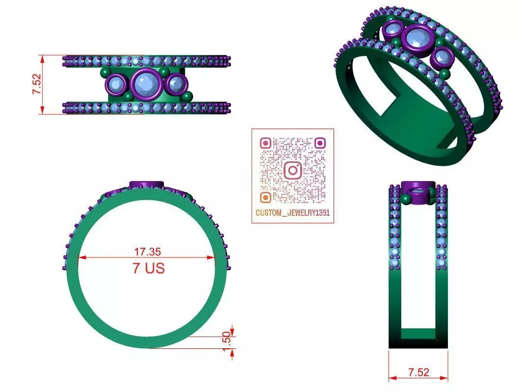 Solitaire Ring 3D print model_6