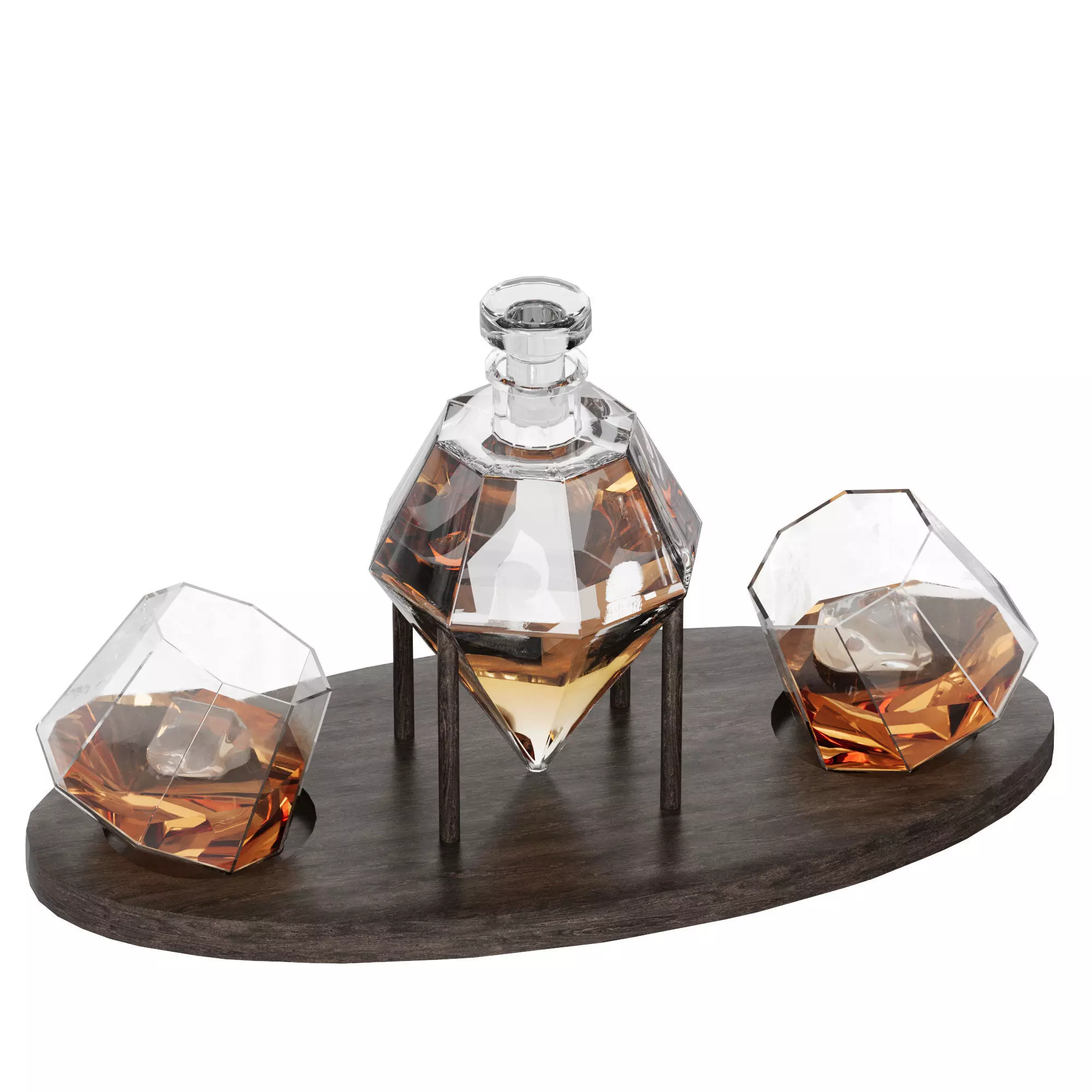 N16 Whiskey Decanter with glasses  3D model_4