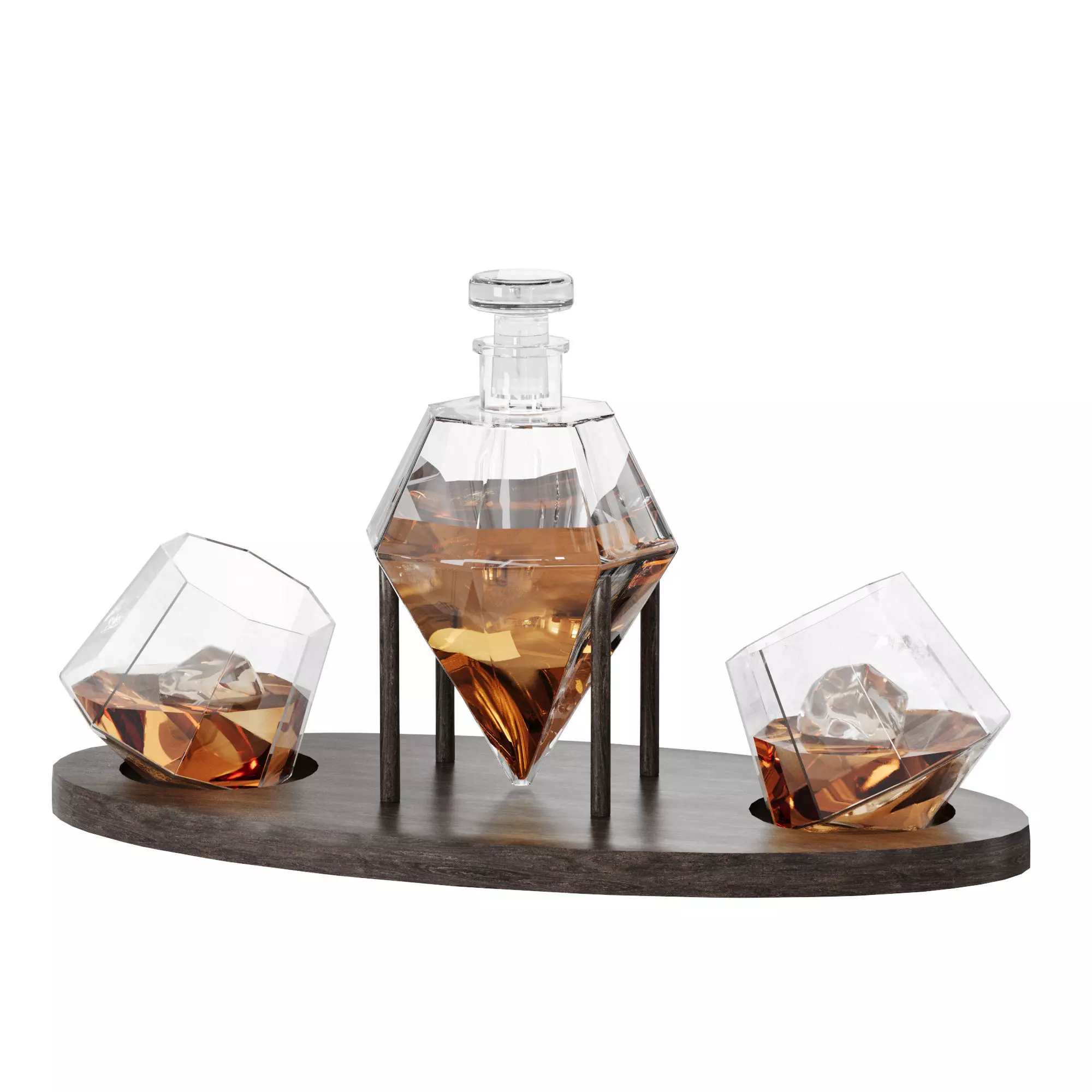 N16 Whiskey Decanter with glasses  3D model_3