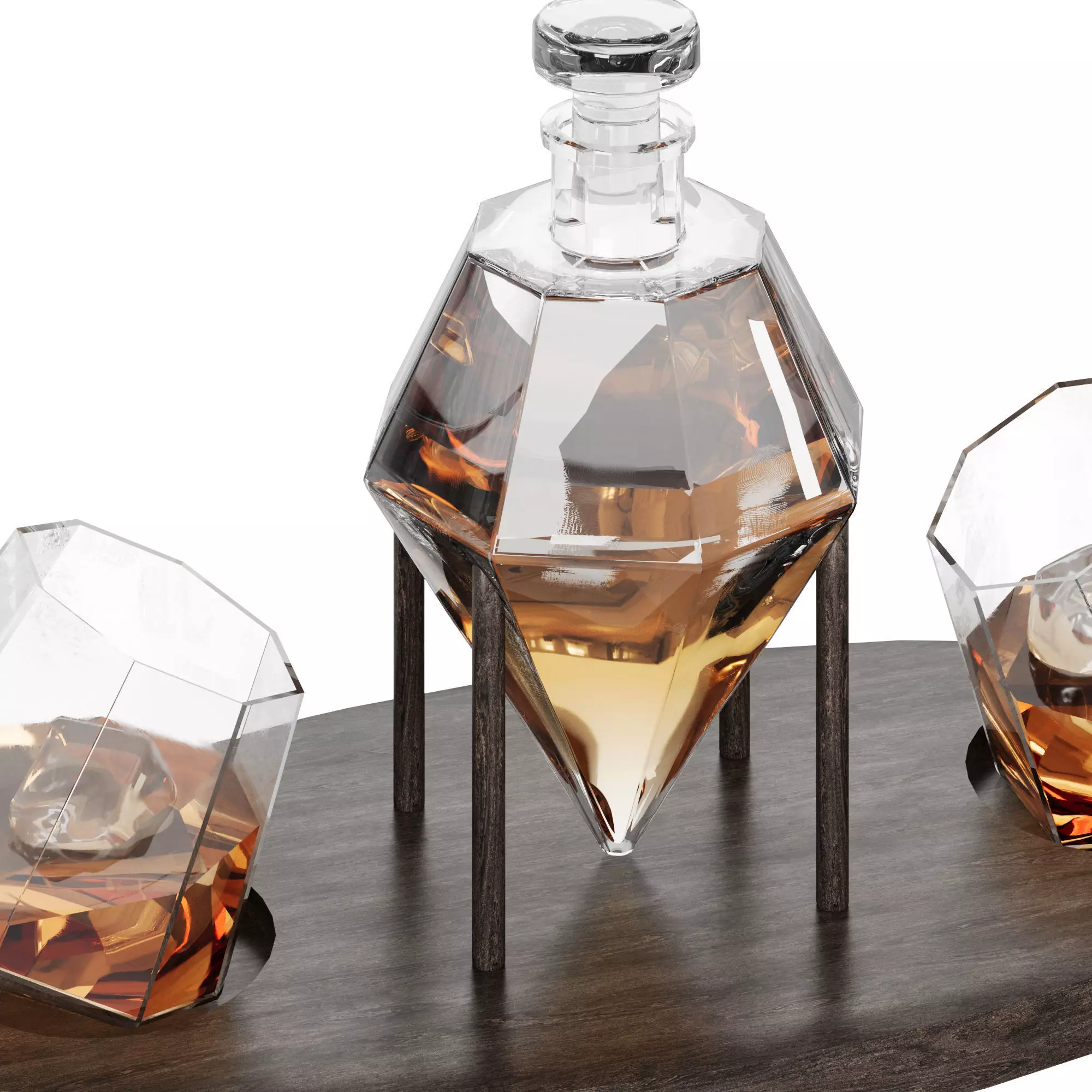 N16 Whiskey Decanter with glasses  3D model_2
