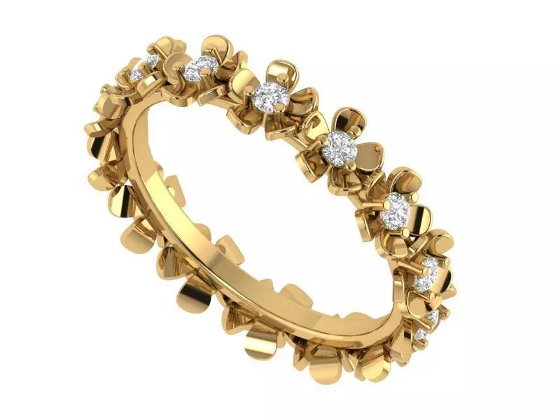 Solitaire Ring 3D print model_4