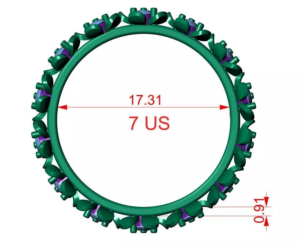 Solitaire Ring 3D print model_10