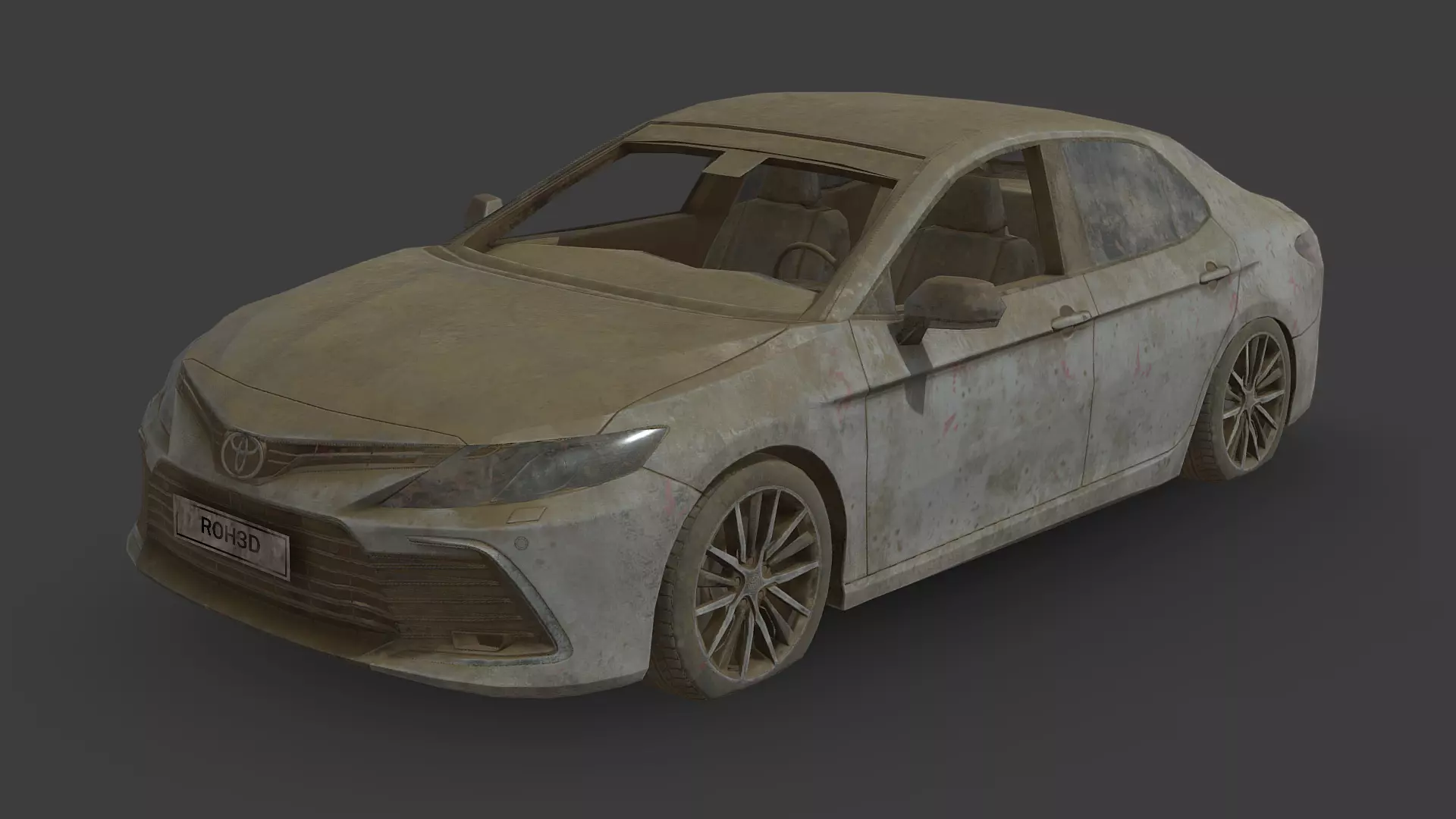 Abandoned Car - Toyota Camry Low-poly 3D model