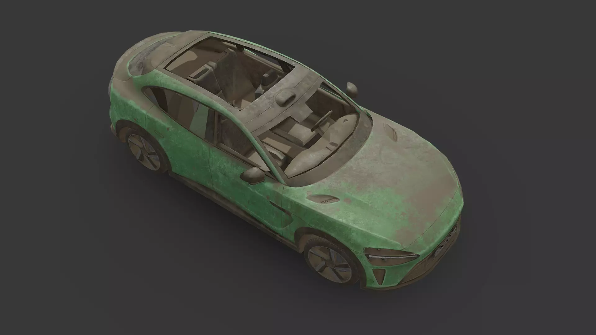 Abandoned Car - Xiaomi YU7 2025 Low-poly 3D model_3