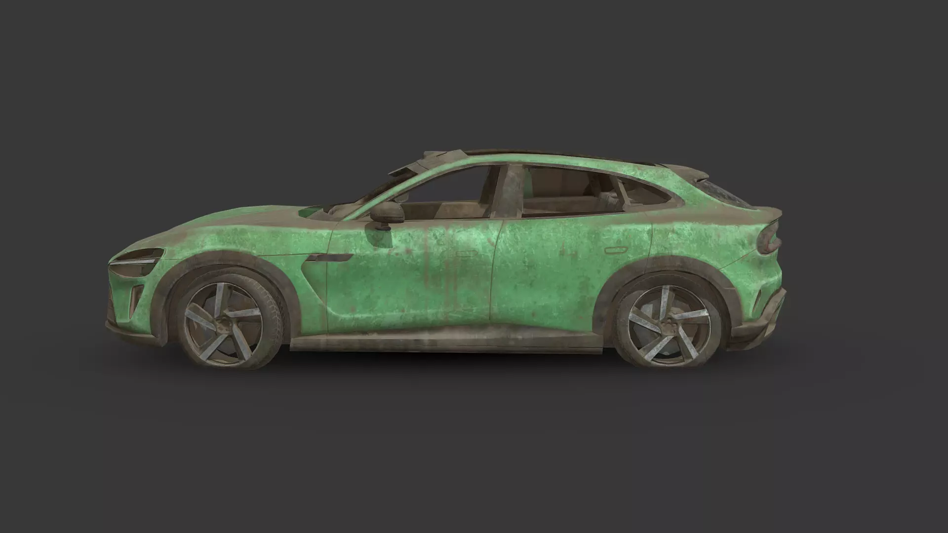 Abandoned Car - Xiaomi YU7 2025 Low-poly 3D model_2