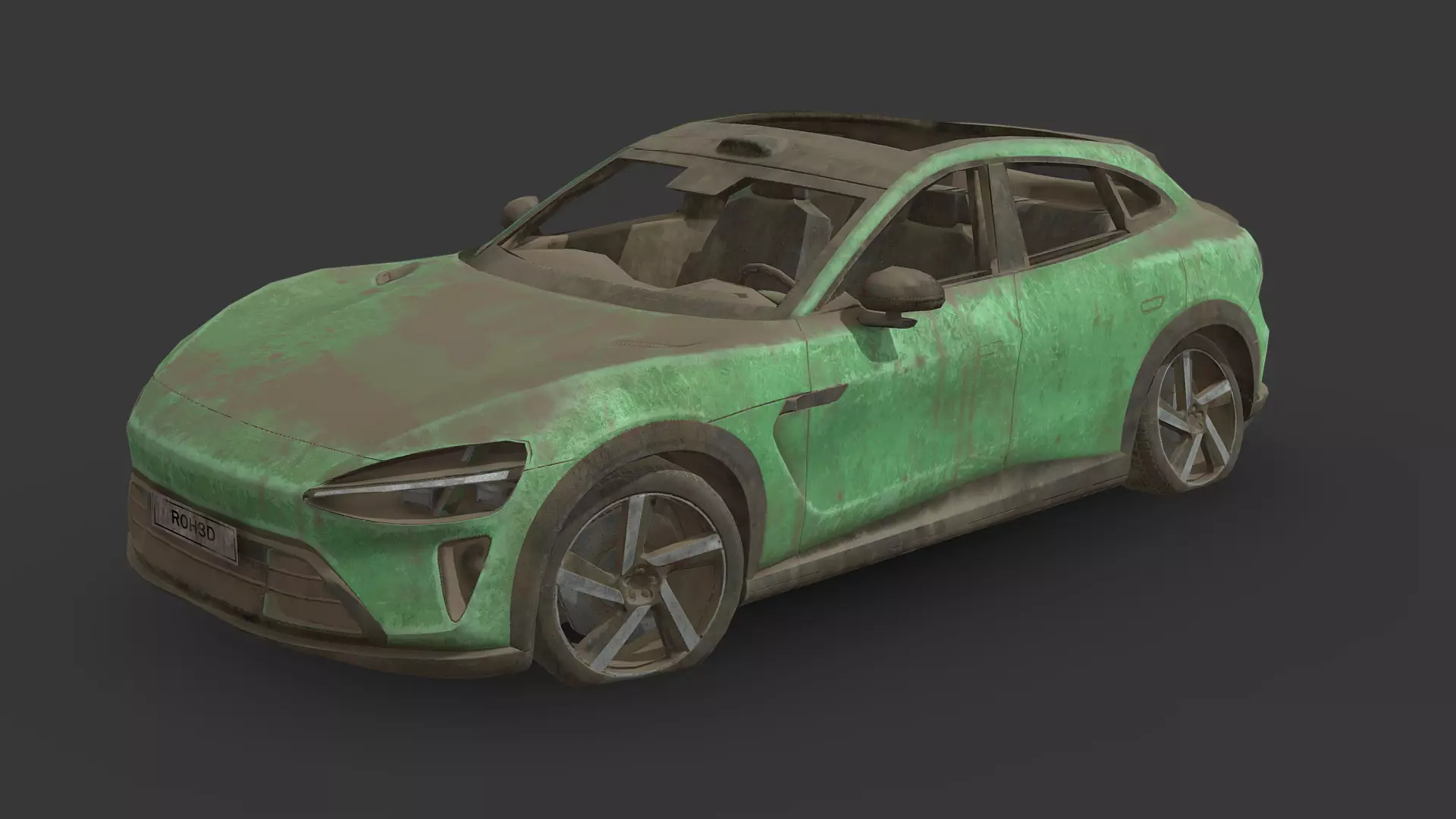 Abandoned Car - Xiaomi YU7 2025 Low-poly 3D model_0