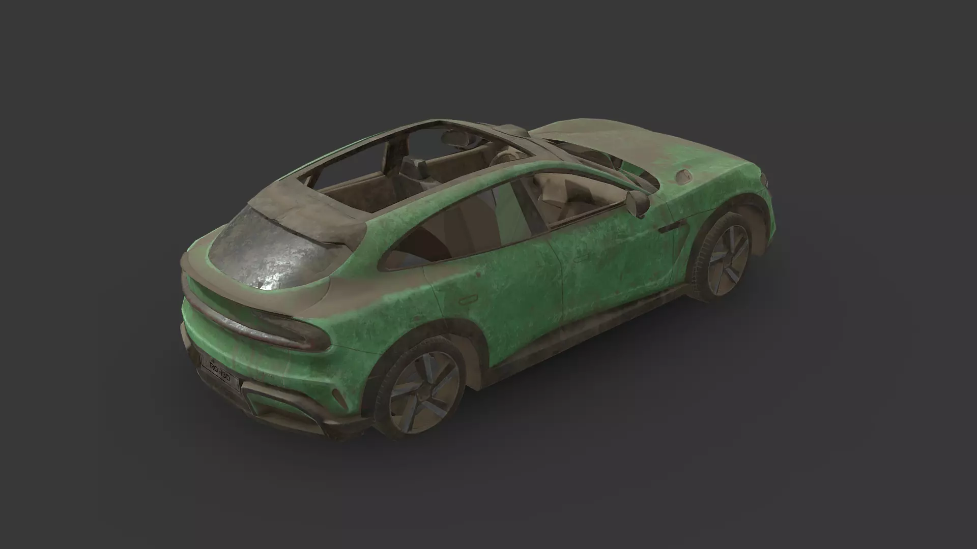 Abandoned Car - Xiaomi YU7 2025 Low-poly 3D model_4