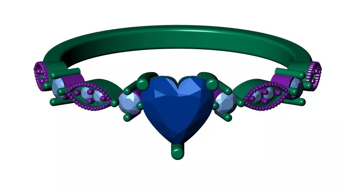 Solitaire Ring 3D print model_7