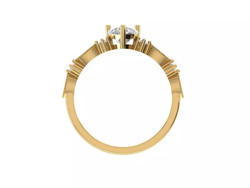 Solitaire Ring 3D print model_2