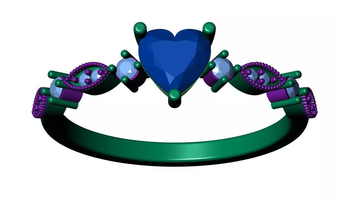 Solitaire Ring 3D print model_8