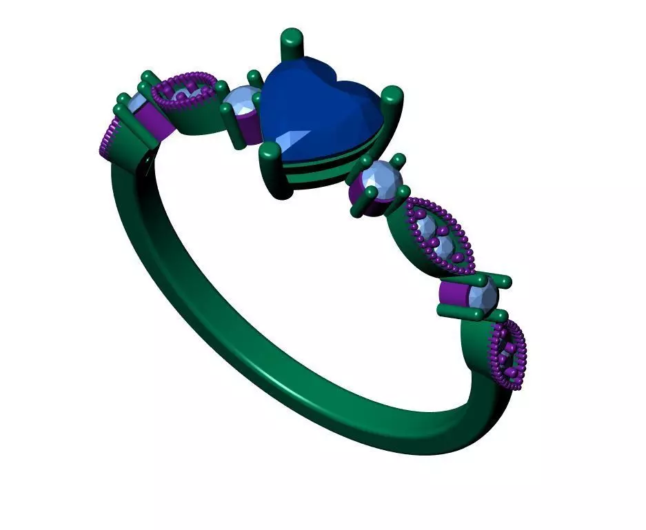 Solitaire Ring 3D print model_13