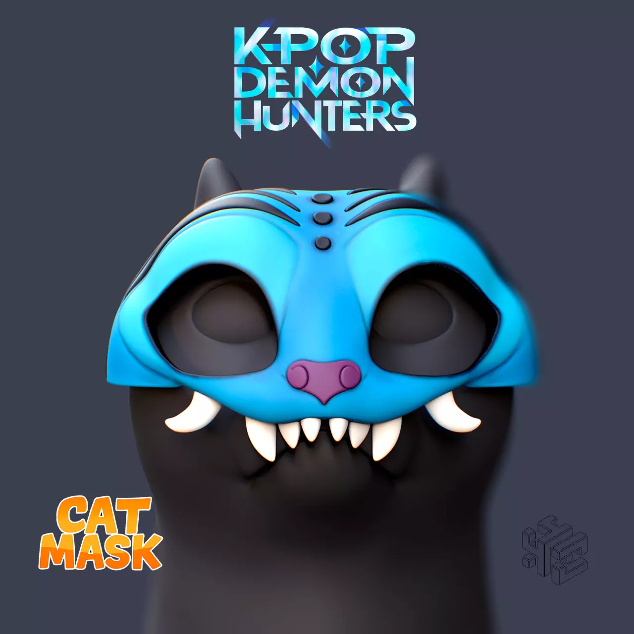 Derpy Tiger Cat Mask  K-Pop Inspired Pet Cosplay Mask 3D print model_0