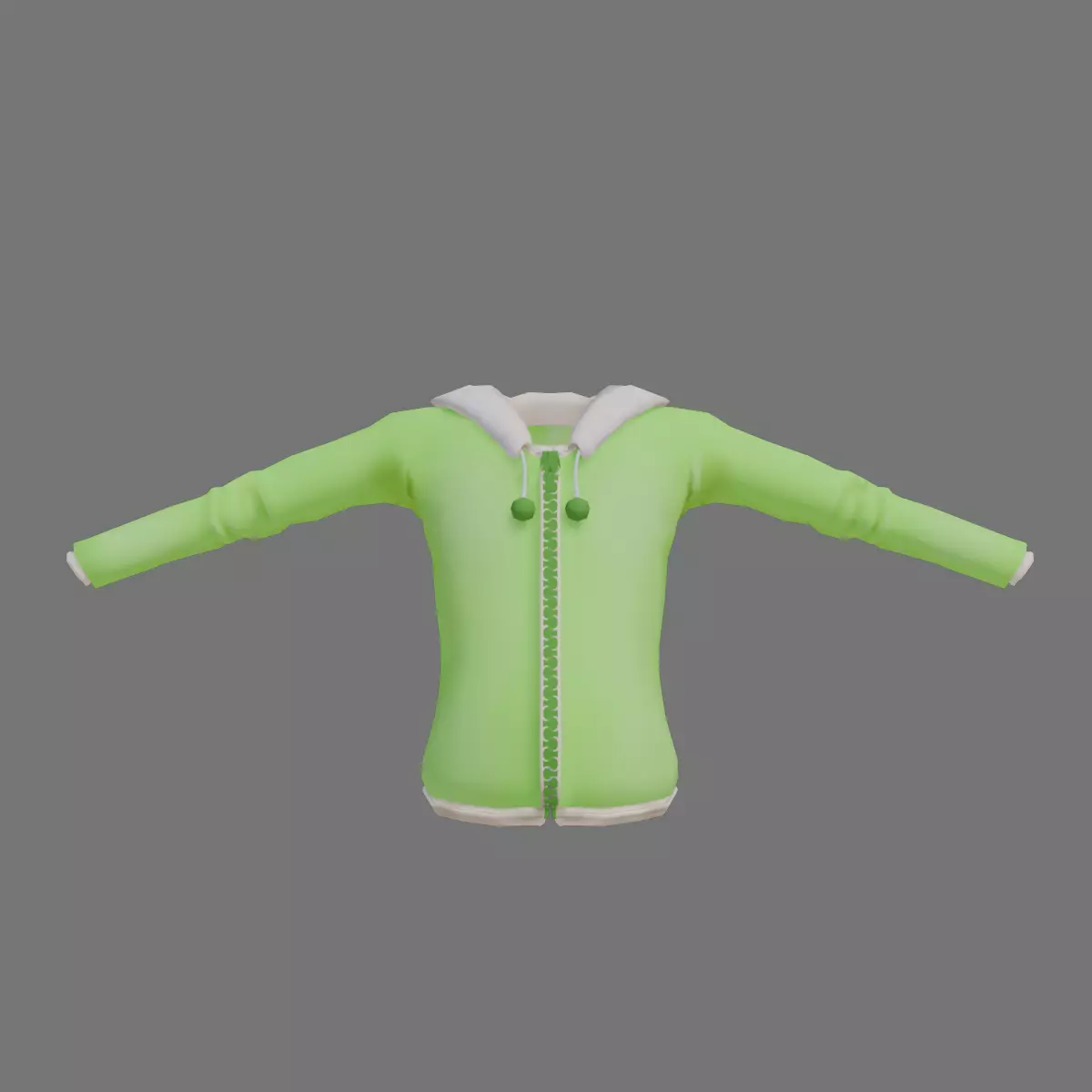 Stylished hoodie 01 Low-poly 3D model_1