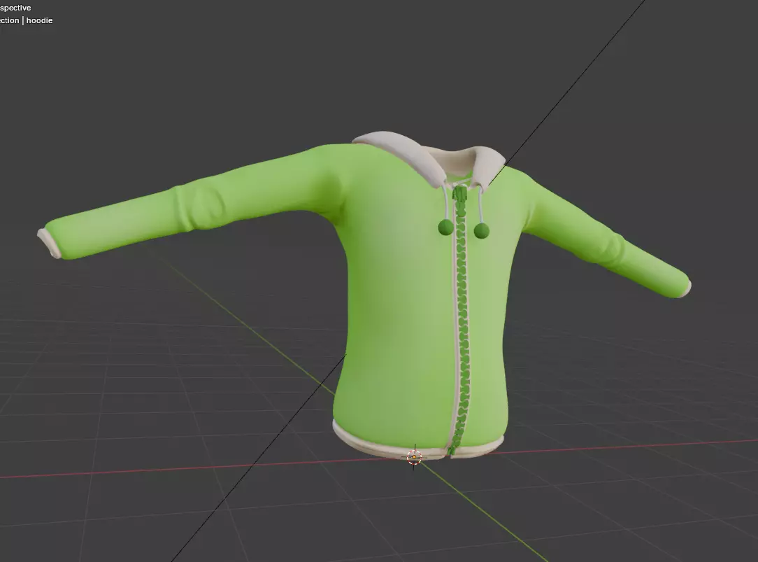 Stylished hoodie 01 Low-poly 3D model_13