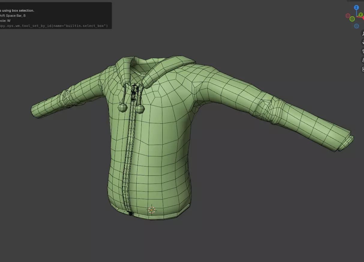 Stylished hoodie 01 Low-poly 3D model_9