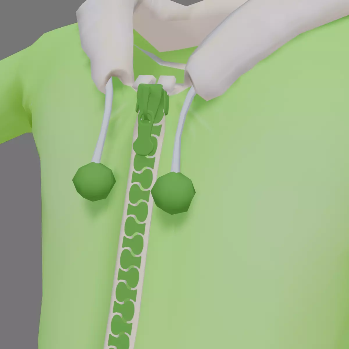 Stylished hoodie 01 Low-poly 3D model_6