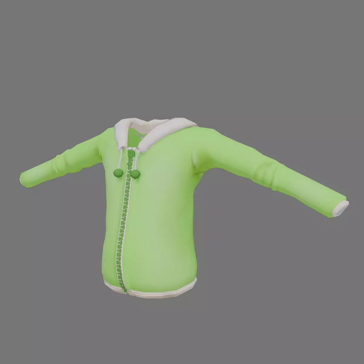 Stylished hoodie 01 Low-poly 3D model_2