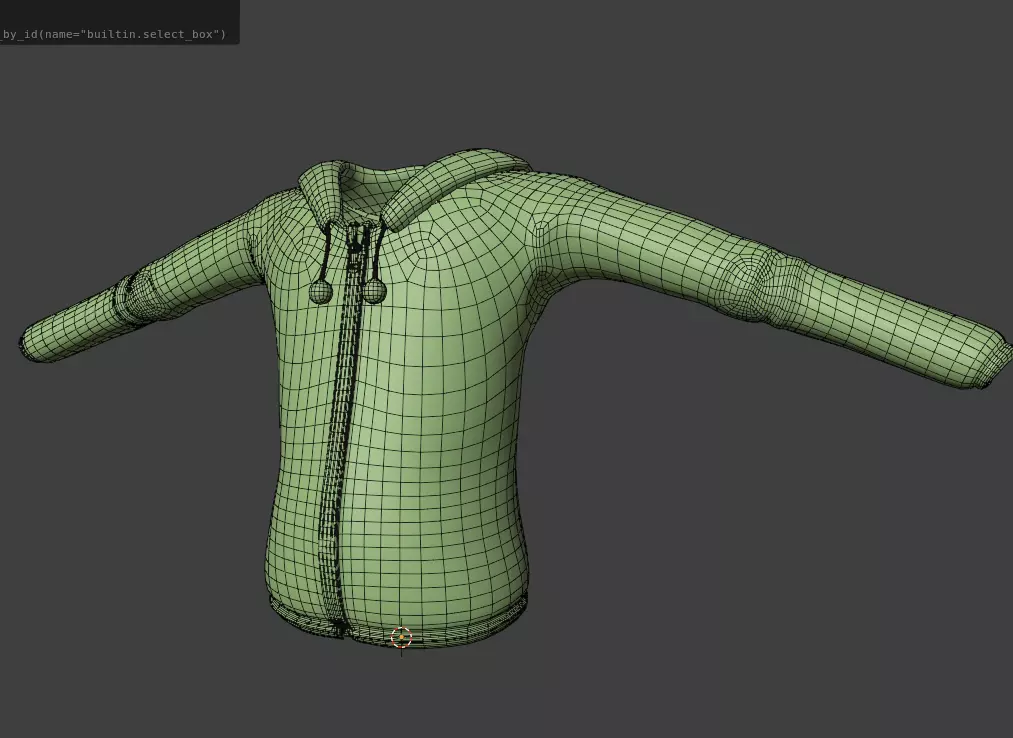 Stylished hoodie 01 Low-poly 3D model_11