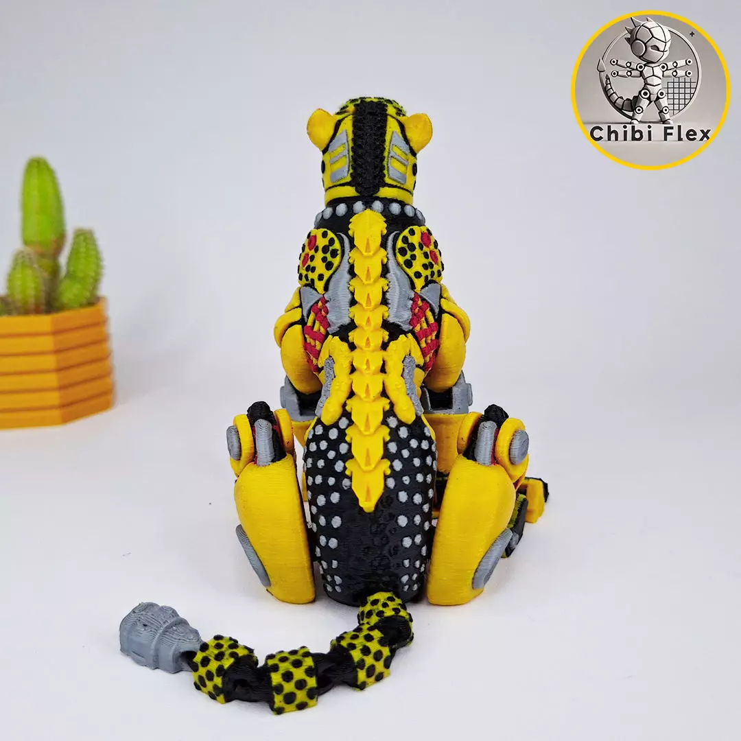 Flexi Robot Jaguar Print In Place No Supports 3D print model_7