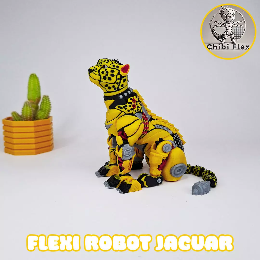 Flexi Robot Jaguar Print In Place No Supports 3D print model_0