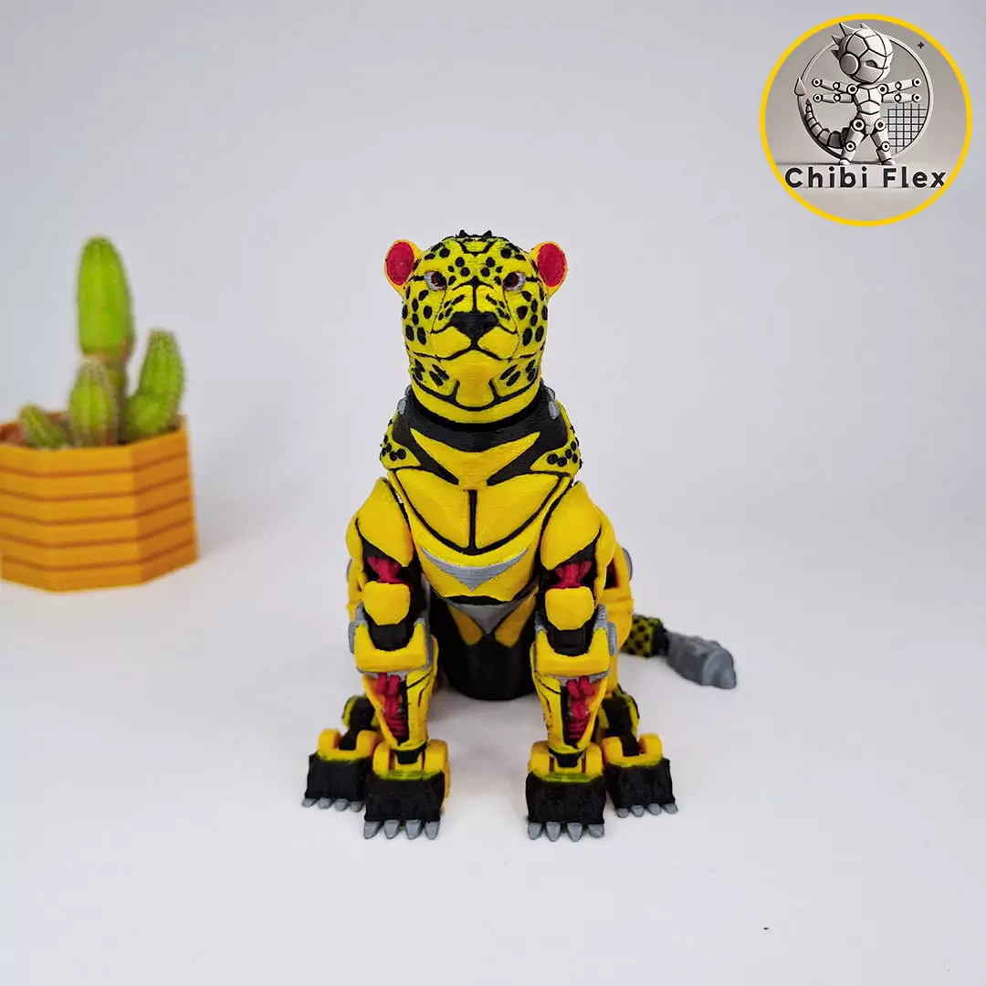 Flexi Robot Jaguar Print In Place No Supports 3D print model_5