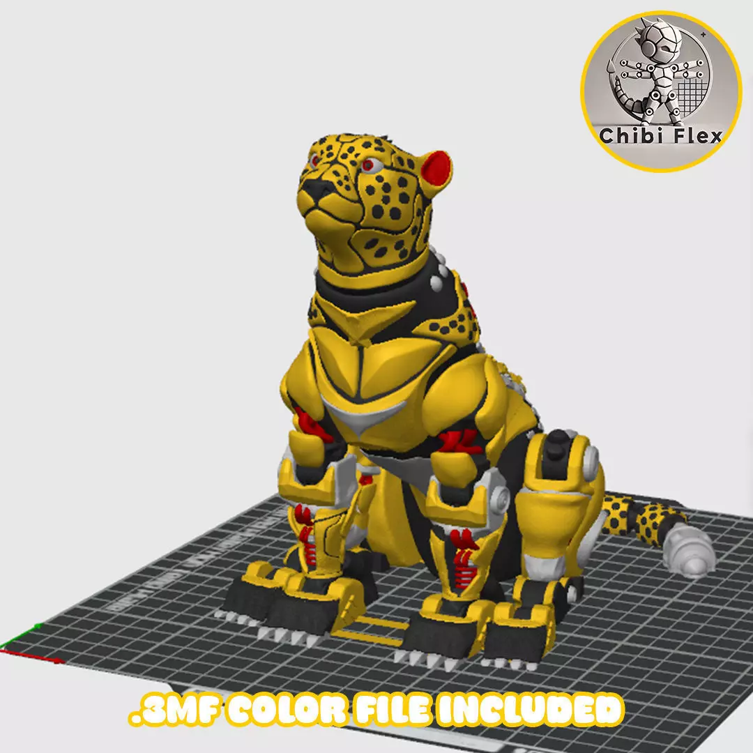 Flexi Robot Jaguar Print In Place No Supports 3D print model_15