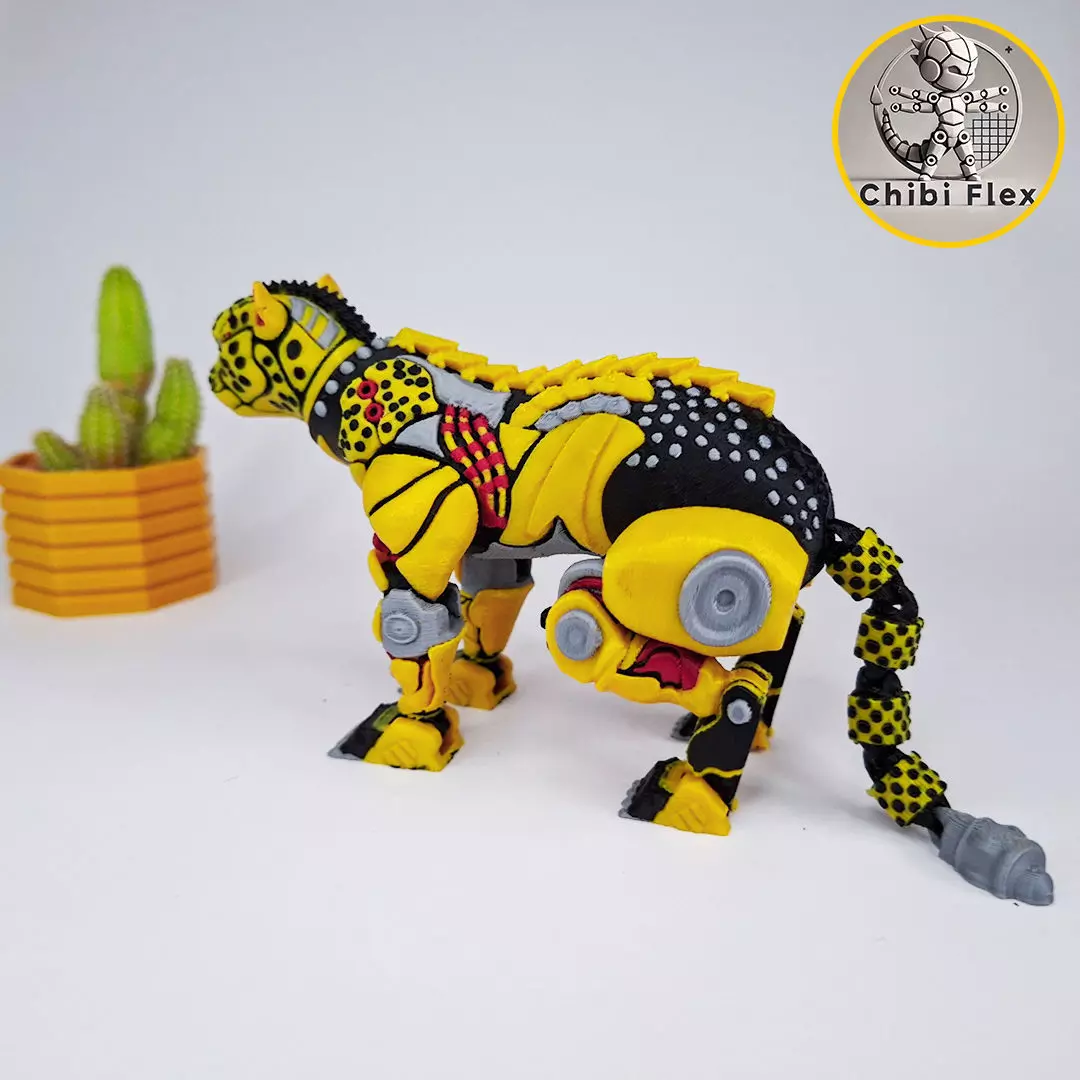 Flexi Robot Jaguar Print In Place No Supports 3D print model_13
