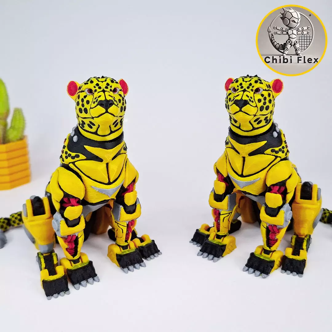 Flexi Robot Jaguar Print In Place No Supports 3D print model_8