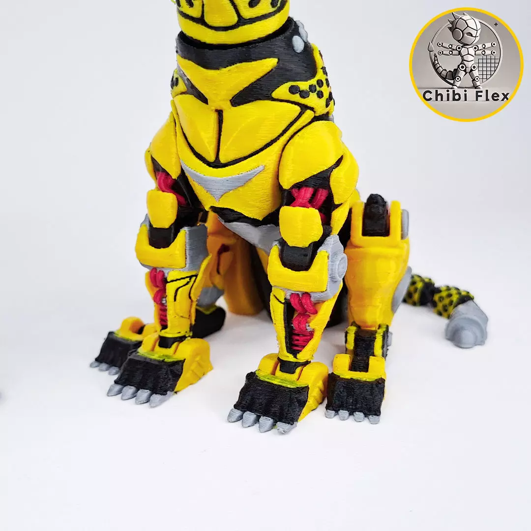 Flexi Robot Jaguar Print In Place No Supports 3D print model_10