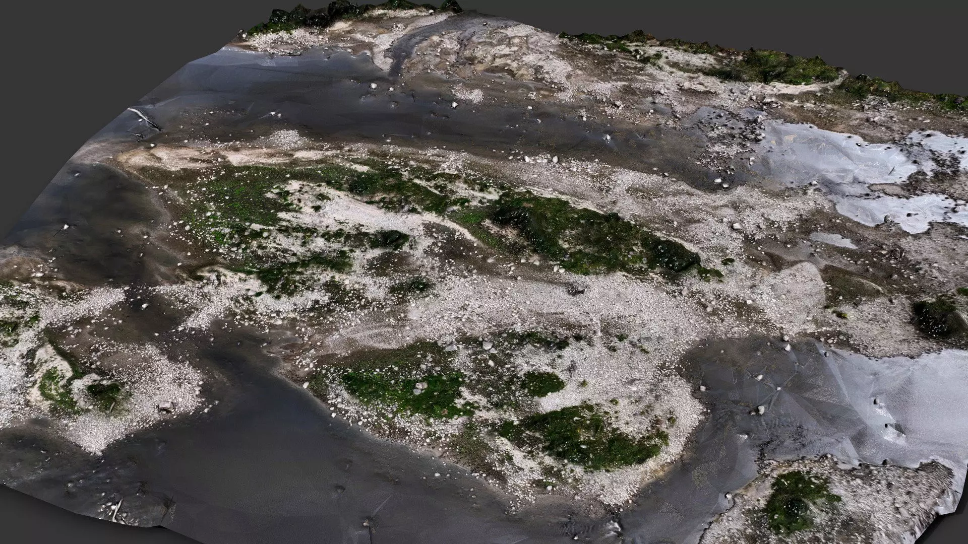 riverbed beach terrain rocks pt2 PBR photogrammetry Low-poly 3D model_3